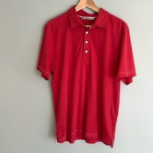 Travis Mathew Men’s Crenshaw Pima Cotton Light Red Polo Shirt Size Medium